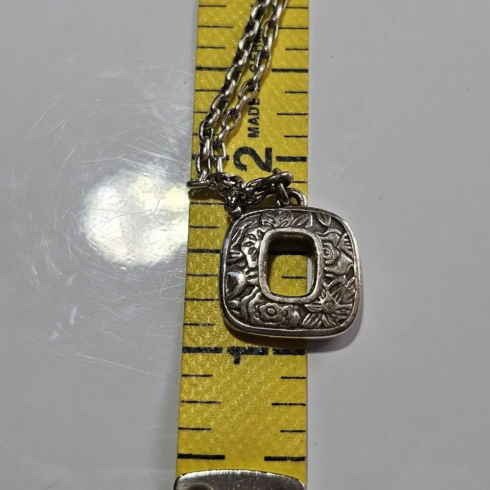 Brighton Silver Plated Island Bloom Flower Pendant Necklace 17-19.5